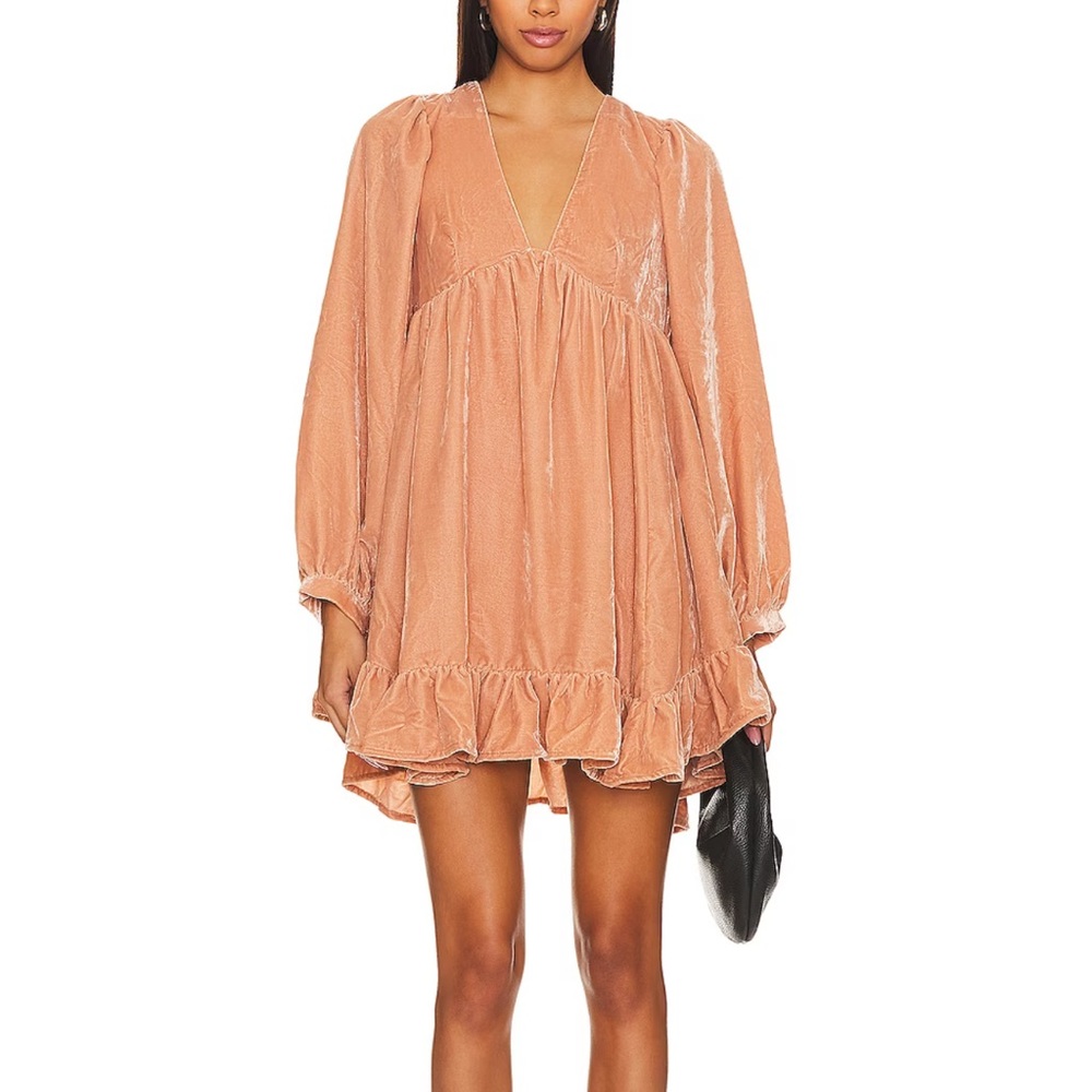 Free people coral “estella” mini dress